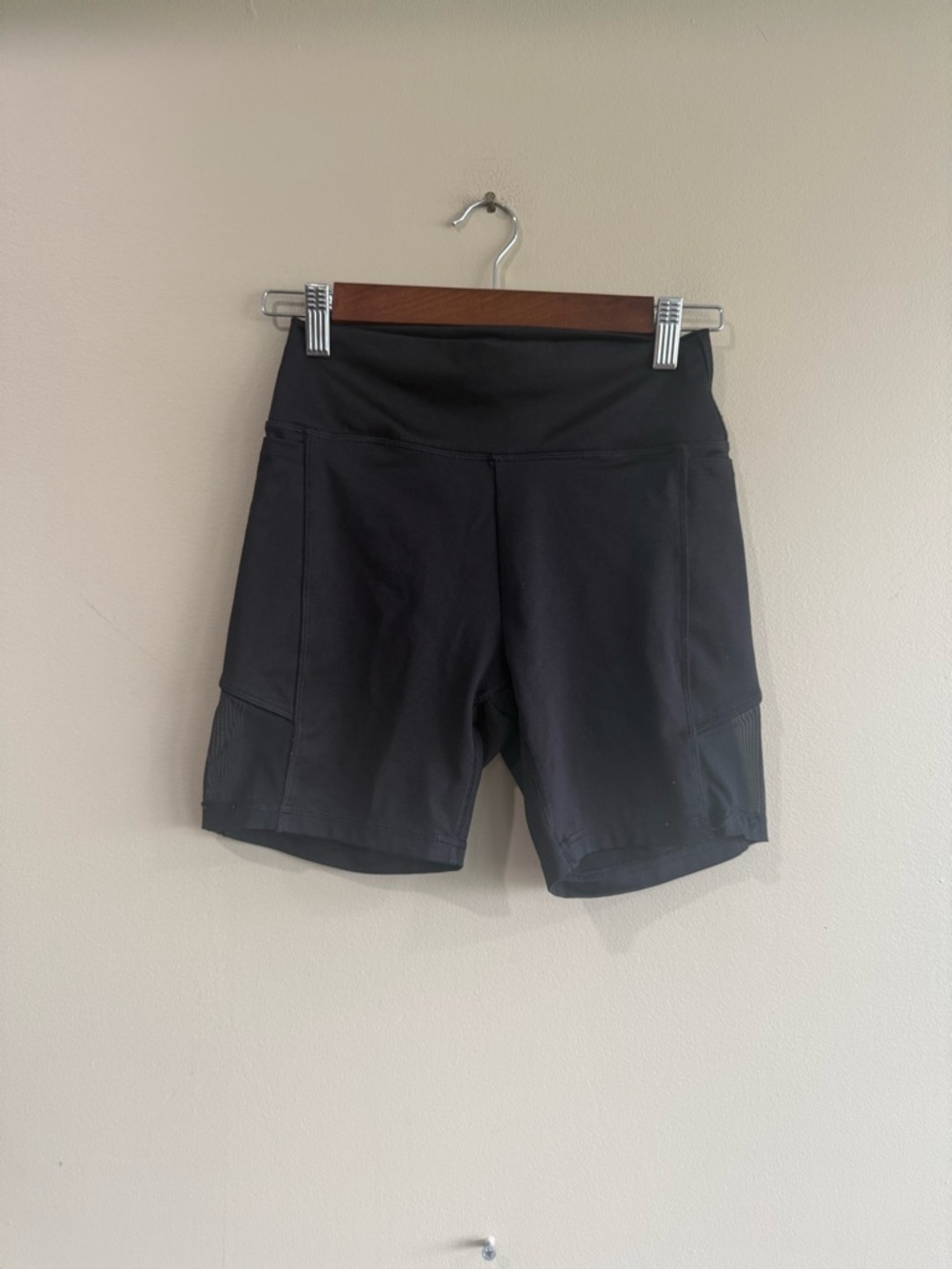 PINK Victoria's Secret Black High-Rise Bike Shorts with Side Pockets